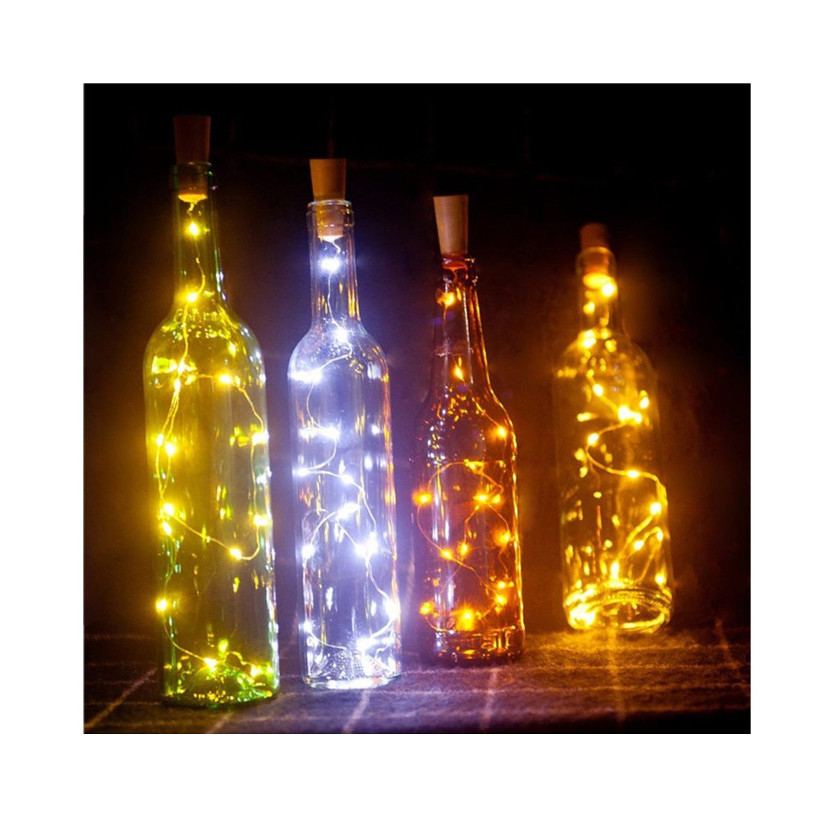 Luces de cuerda con corcho recarga solar