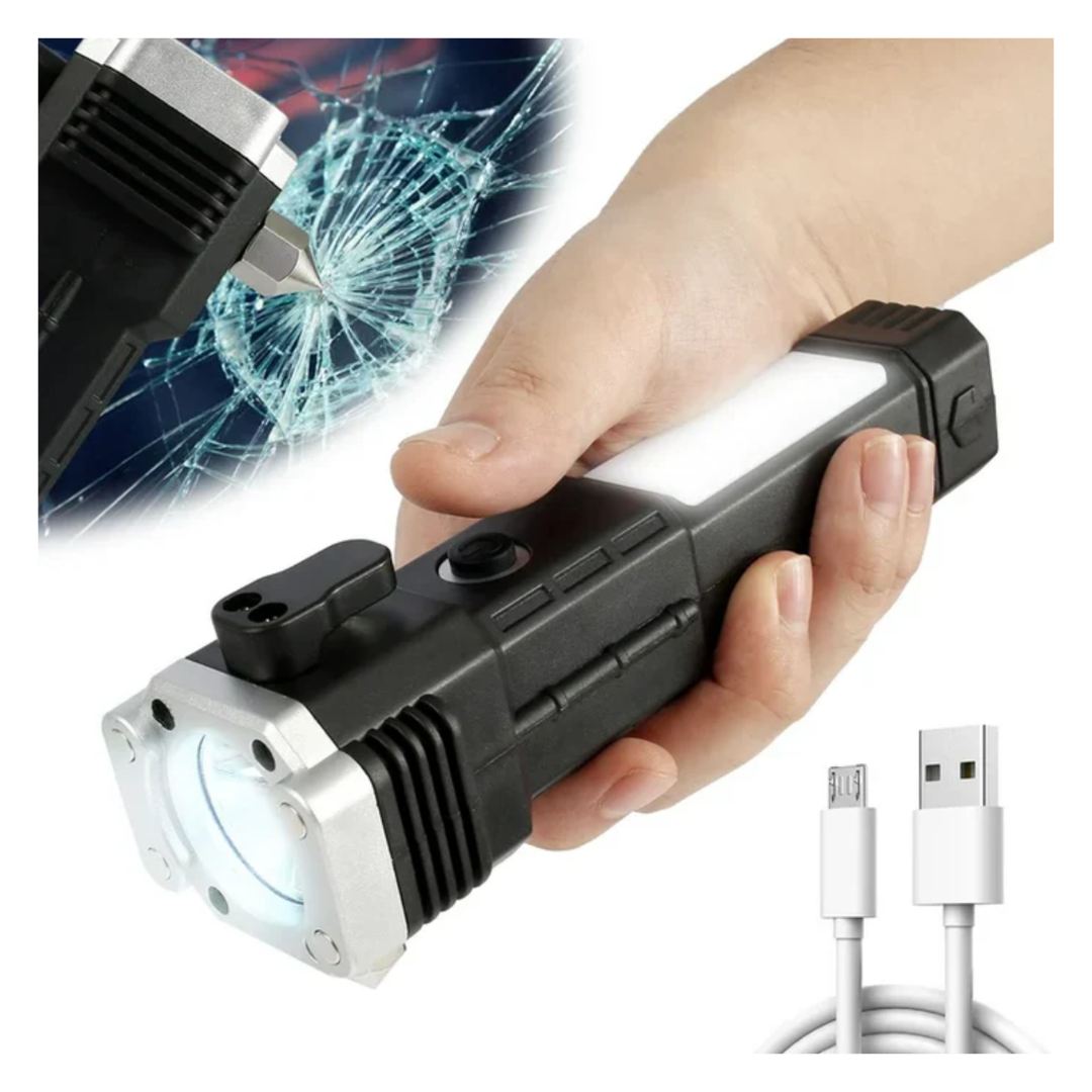 2 Martillo Linterna LED Táctica 4 en 1